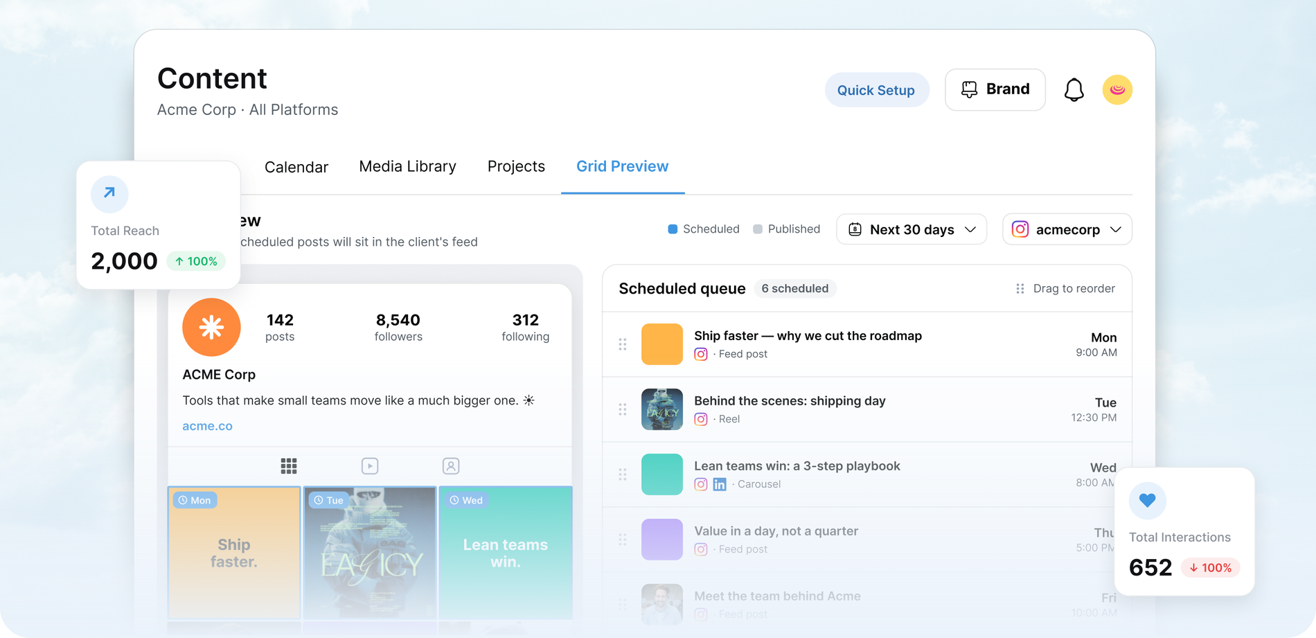 Kyte content dashboard